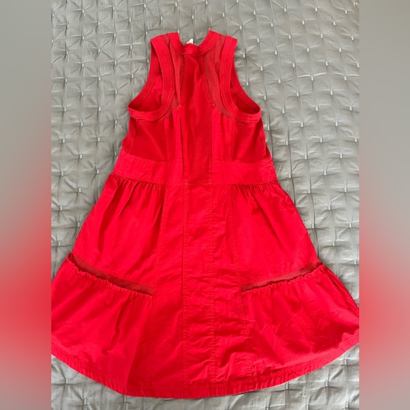 Red Anthropologie Daily Practice Trek Dress Medium - Picture 7 of 8